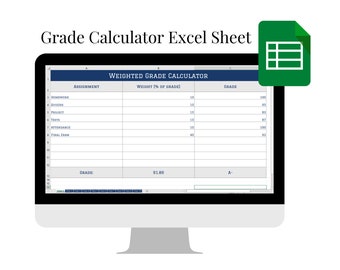 Final Grade Calculator Excel Sheet - Excel Grade Sheet - Student Spreadsheet