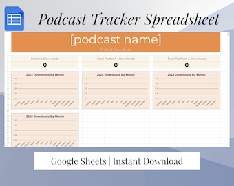 Podcast Tracker Google Sheet | Podcast Spreadsheet Template | Podcast Episode Tracker Podcast Planner | Podcast Plan