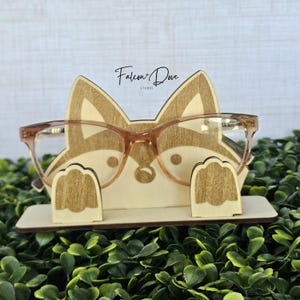 Animal Eyeglass Holder – Wooden Glasses Stand, Cute Desk Organizer, Dog or Cat Design, Gift for Glasses Wearers, Animal Lover Gift image 10