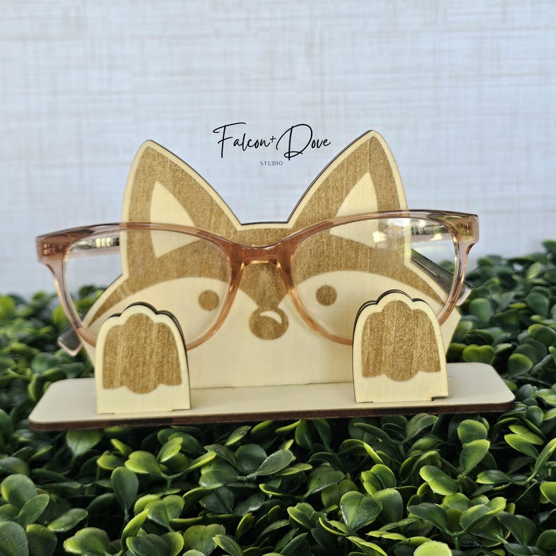 Animal Eyeglass Holder – Wooden Glasses Stand, Cute Desk Organizer, Dog or Cat Design, Gift for Glasses Wearers, Animal Lover Gift image 10