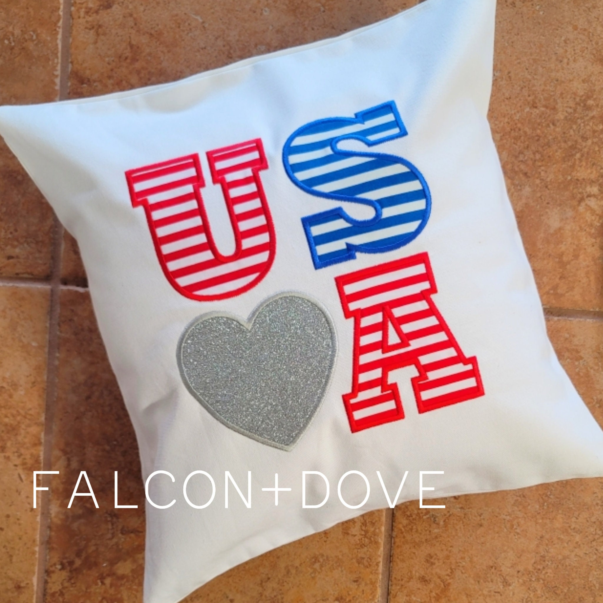 USA pillow cover USA cushion cover embroidered patriotic Etsy