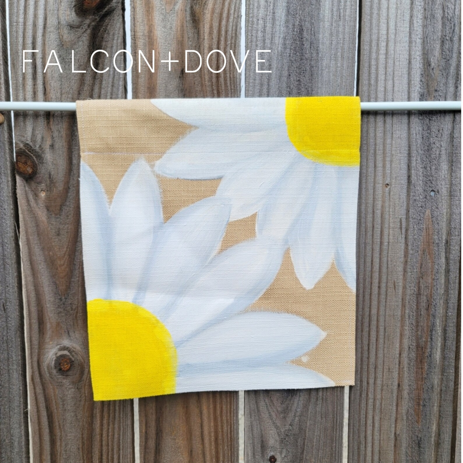 Daisy garden flag hand painted daisy garden flag hand made | Etsy