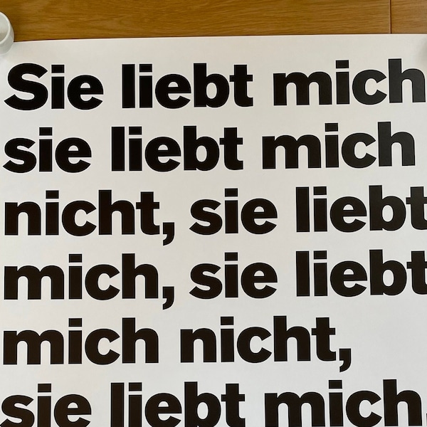 SCHAUBÜHNE - "Sie liebt mich, sie liebt mich nicht…*" theatre poster with quote