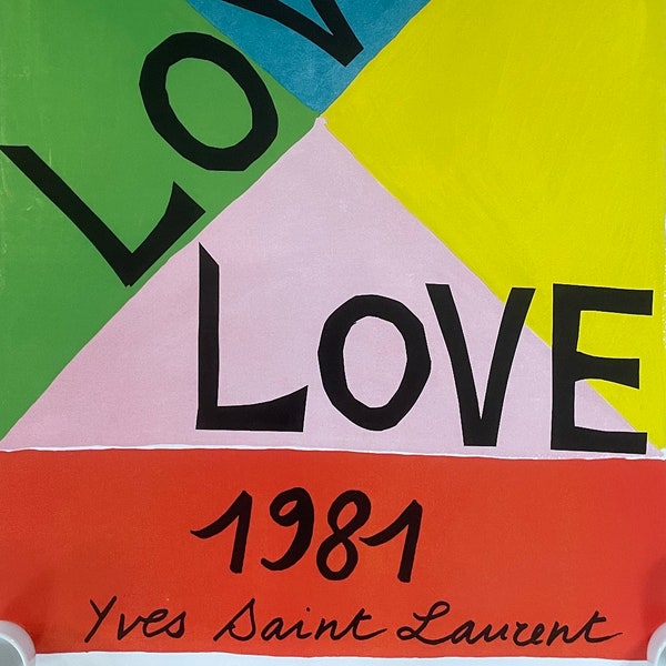 Yves Saint Laurent - Affiche originale de l'exposition LOVE 1981 du musée YSL à Paris