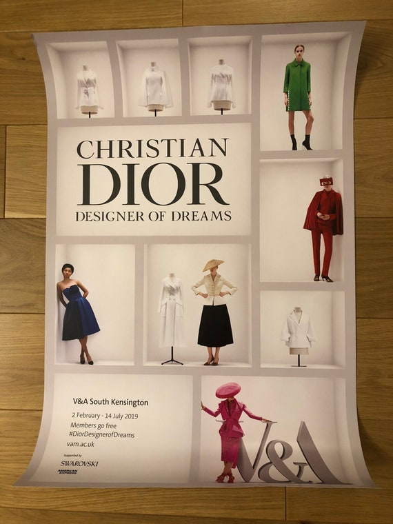 CHRISTIAN DIOR Original Fashion Exhibition Poster of designer of Dreams  Victoria & Albert Museum 