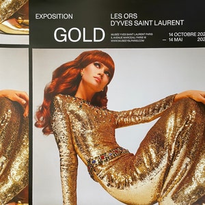 DAVID BAILEY - Original exhibition poster "Yves Saint Laurent - Gold" from the YSL museum in Paris in 2022