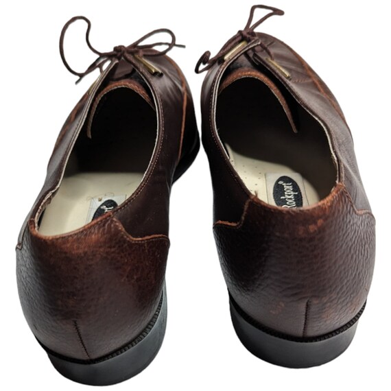 Vtg 1990s Rockport Brown Leather Pointed Toe Lace… - image 3