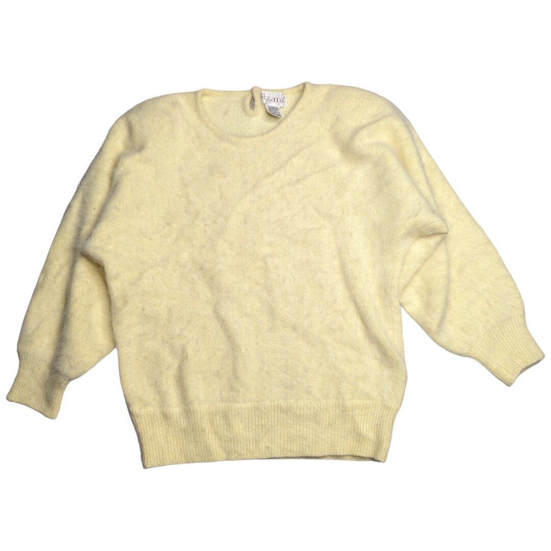 Yellow Angora Vtg 1980s Rosanna Pale Yellow Angora Wool Blend Super Soft Pullover ...