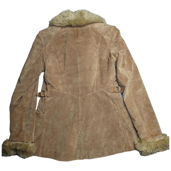 Vtg Y2K Donatella Camel Tan Suede Faux Fur Trim Button up Penny Lane Jacket S Etsy Canada