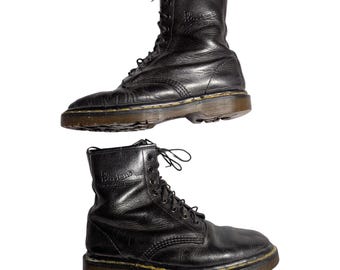 Vtg 1990s Dr. Martens 1460 Made in England Black Smooth Leather Boots UK 4 US 6