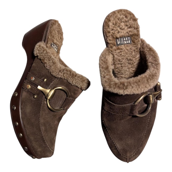 Vtg Y2K Stuart Weitzman Circuit Cola Brown Suede … - image 1
