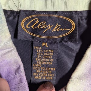 Vtg Y2K Alex Ku Lavender Blue Airbrushed Hand Painted Cotton Blend Jacket P L image 3