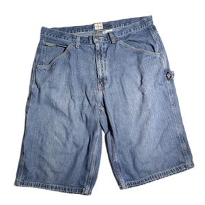 Vtg 1990s Calvin Klein Jeans Carpenter Blue Denim Shorts Jorts Men&#39;s Sz 34