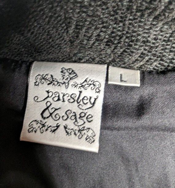 Vtg 1990s Parsley & Sage Black Embroidered Patchw… - image 3