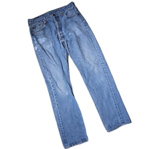 Levis 501 Shrink To Fit Button Fly Jeans Color Silver Gray Rigid 1403