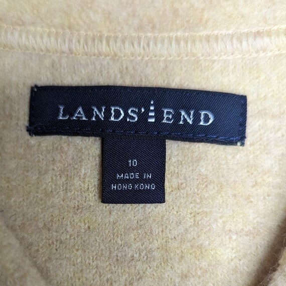 Vtg 1990s Lands' End Buttercup Yellow Boiled Wool… - image 3