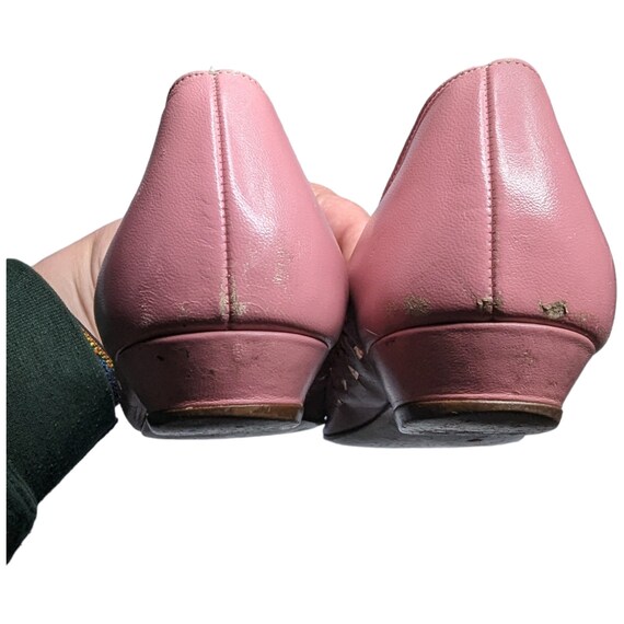 Vtg 1980s Naturalizer Blush Pink Almond Toe Laser… - image 3