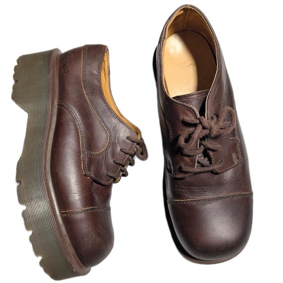 Vtg 1990s Dr. Martens 8639 Made in England Brown Chunky
