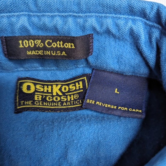 Vintage 1990s Oshkosh B'Gosh Men's Blue 100% Cott… - image 3