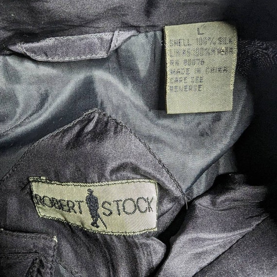 Vtg 1980s Robert Stock Men's Black 100% Silk Full… - image 6