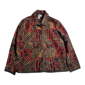 Veste En Velours Faux Noir à Imprimé Floral Multicolore Coldwater Creek - Taille PM (petite)