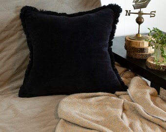 large black throw pillows