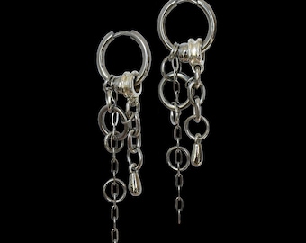 Bubbly Earrings | hypoallergenic punk grunge goth edgy dangly chain earrings