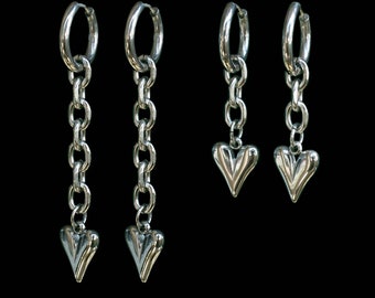 Lover Earrings | hypoallergenic tarnish-free steel silver goth grunge y2k edgy alt trendy cute chunky earrings