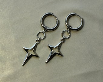 Nova Earrings | hypoallergenic star grunge goth alt androgynous cute y2k dangly earrings