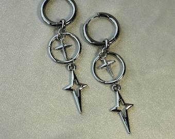 Venus Earrings | hypoallergenic star cross grunge goth earrings