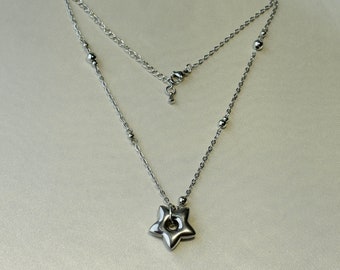 Stardrop Necklace | hypoallergenic tarnish free long grunge star indie alt goth coquette ball chain