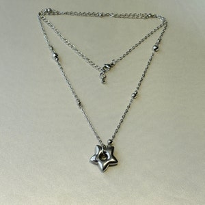 Stardrop Necklace | hypoallergenic tarnish free long grunge star indie alt goth coquette ball chain