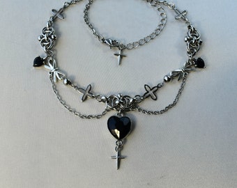 Vamp Necklace | gothic grunge coquette goth alt fairy heart charm necklace