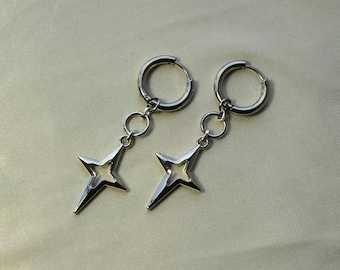 Nova Earrings | hypoallergenic star grunge goth alt androgynous cute y2k dangly earrings