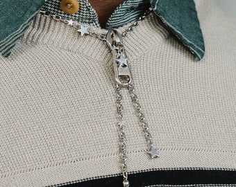 Zipper Chain | grunge waterproof tarnish-free y2k star unique unisex alt goth necklace