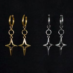 Nova Earrings | hypoallergenic star grunge goth alt androgynous cute y2k dangly earrings