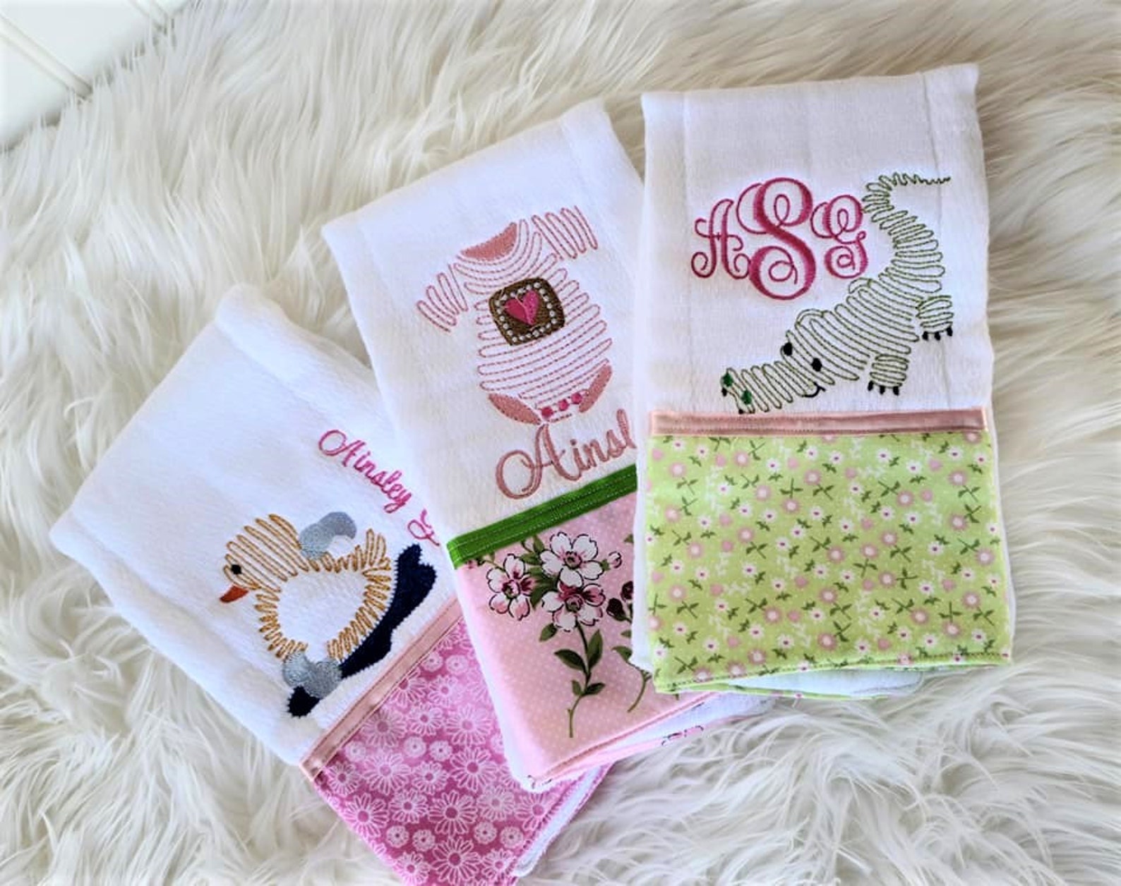 Baby Shower Gift Set, Embroidered Baby Shower Gift, New Born Gift, New Baby Gift, New Baby Gift