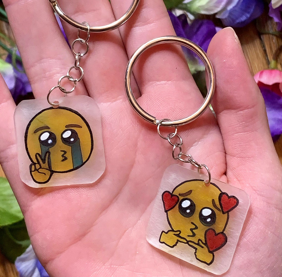 Cute Emoji Keychain Etsy