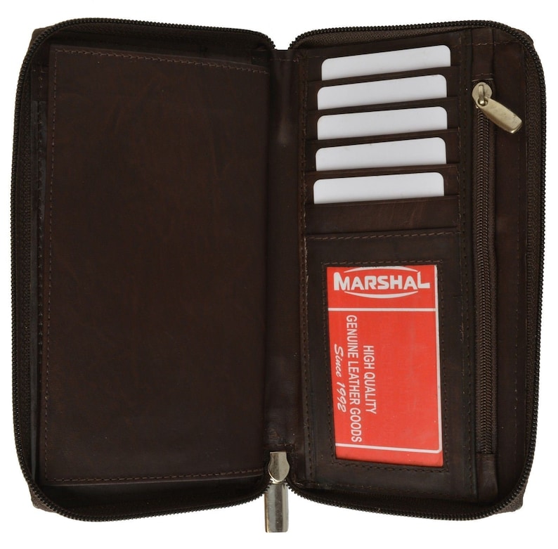 RFID Blocking Genuine Leather Standard Checkbook Cover Wallet Men Women Choose Your Color