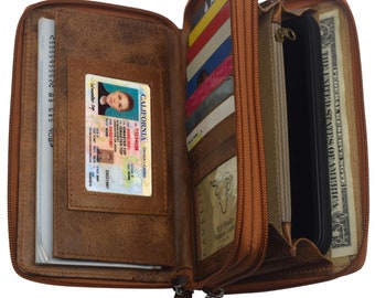 Electronic Games RFID Wallet Blocking Genuine Leather Wallet Zip Around Card Holder Organizer Clutch Wallet Large Capacity Purse Phone Bag For Men Women Electronic Games RFID Wallet Blocking Genuine Leather Wallet Zip Around Card Holder Organizer Clutch Wallet Large Capacity Purse Phone Bag For Men Women