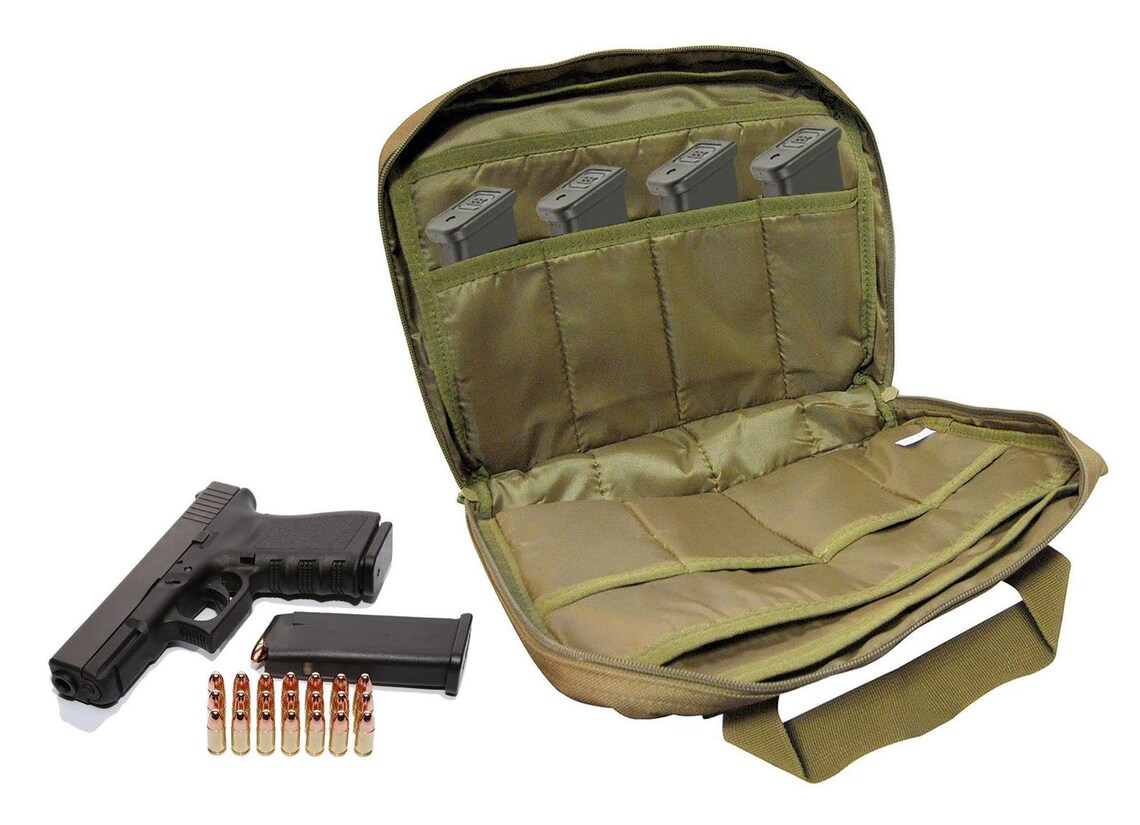 Concealed Carry Weapon Handgun Briefcase 4 Compartment Canvas Etsy