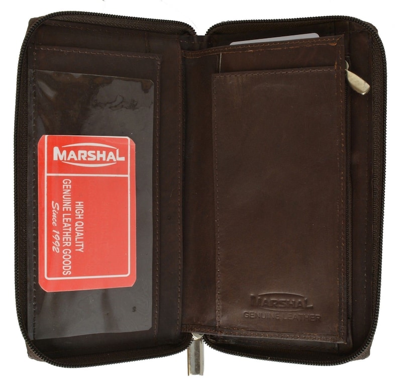 RFID Blocking Genuine Leather Standard Checkbook Cover Wallet Men Women Choose Your Color