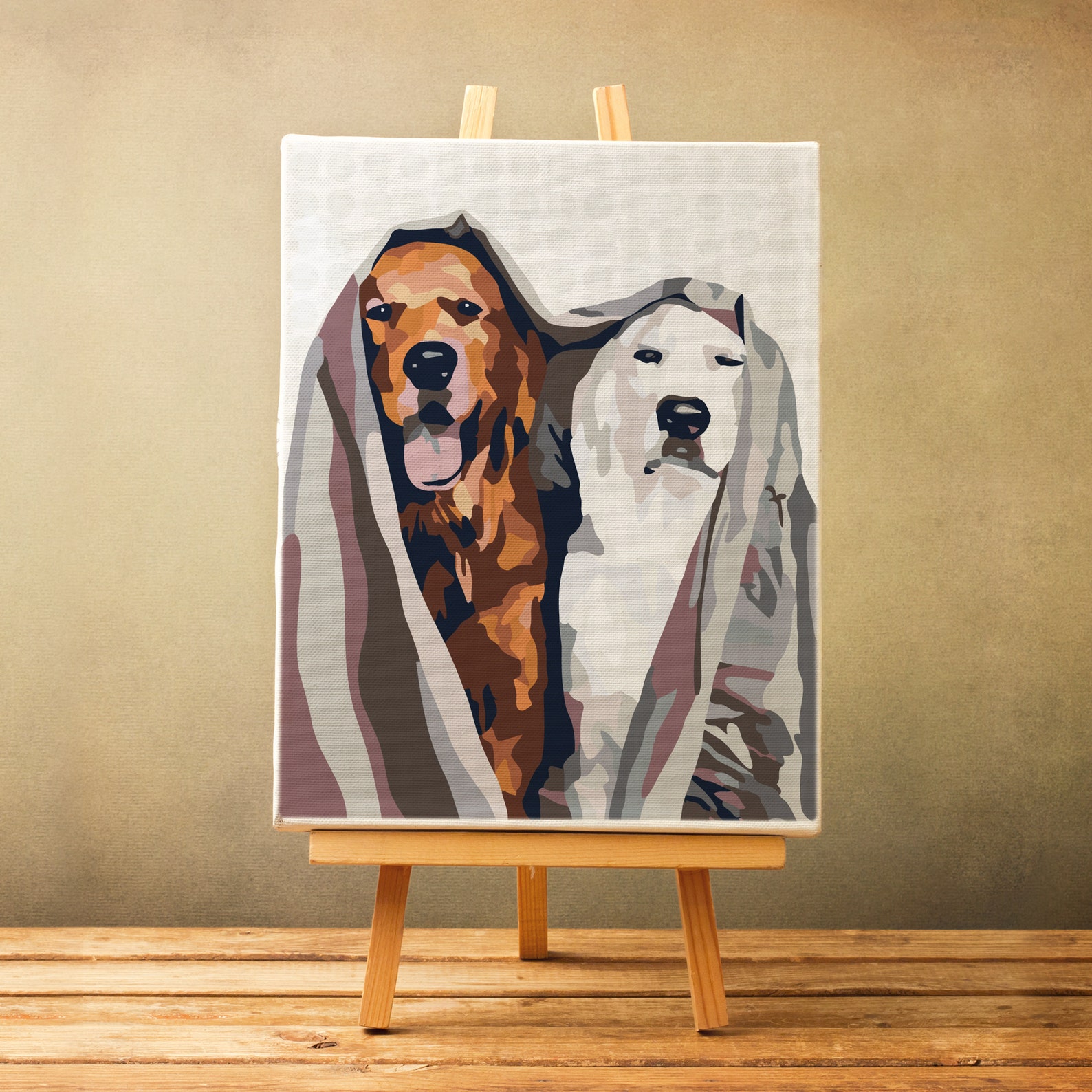 Dogs Oil Painting for Adults Paint by Numbers DIY Kit Animal Etsy
