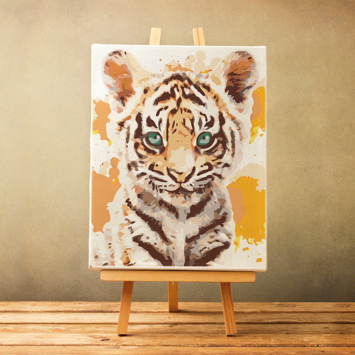 Little Tiger Paint By Numbers DIY Kit Animal Art Painting