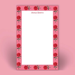 Red Hydrangea Border Notepad