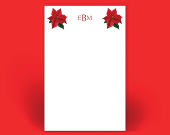 Poinsettia Flower Notepad: Red