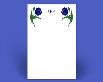 Blue Tulip Watercolor Notepad