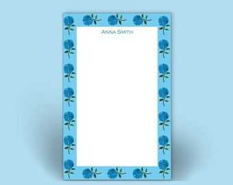 Blue Hydrangea Border Notepad