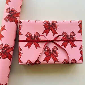 Gingham Bow Wrap: Red {Gift Wrap, Holiday Bow Wrap, Gingham Bow Wrap, Bow Red Gift Wrap, Bow Holiday Wrap, Bow Wrap, Xmas Wrap}