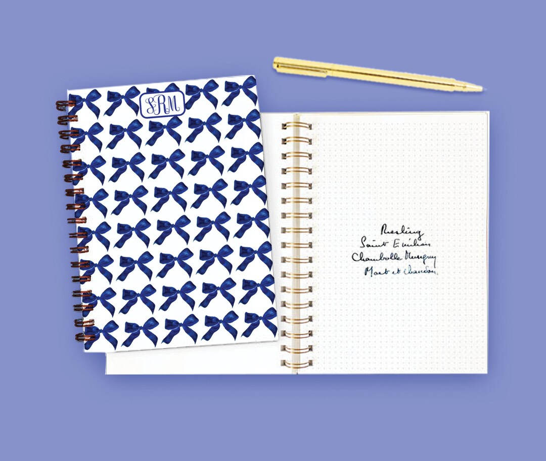 Navy Bow Spiral Notebook: {spring Bow Notebook, Springtime Bow Notebook ...